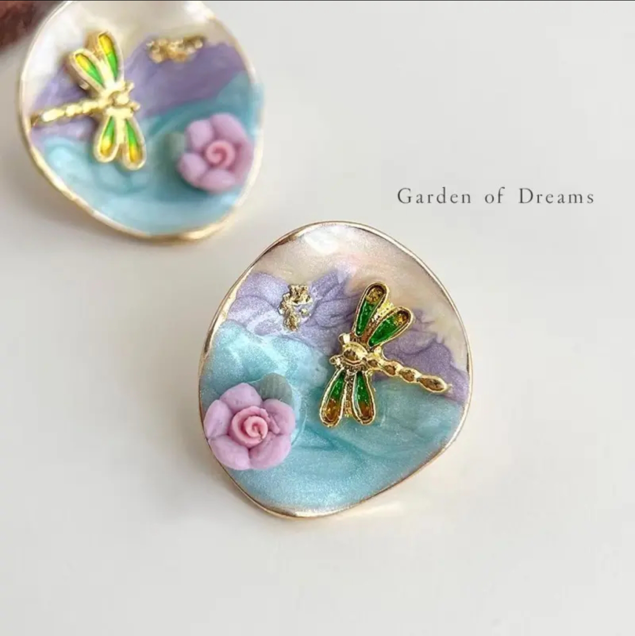 Dream Garden — Hand-Printed Earrings
