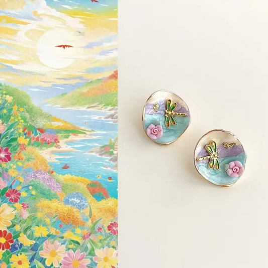 Dream Garden — Hand-Printed Earrings