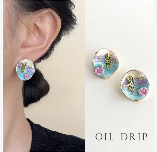 Dream Garden — Hand-Printed Earrings